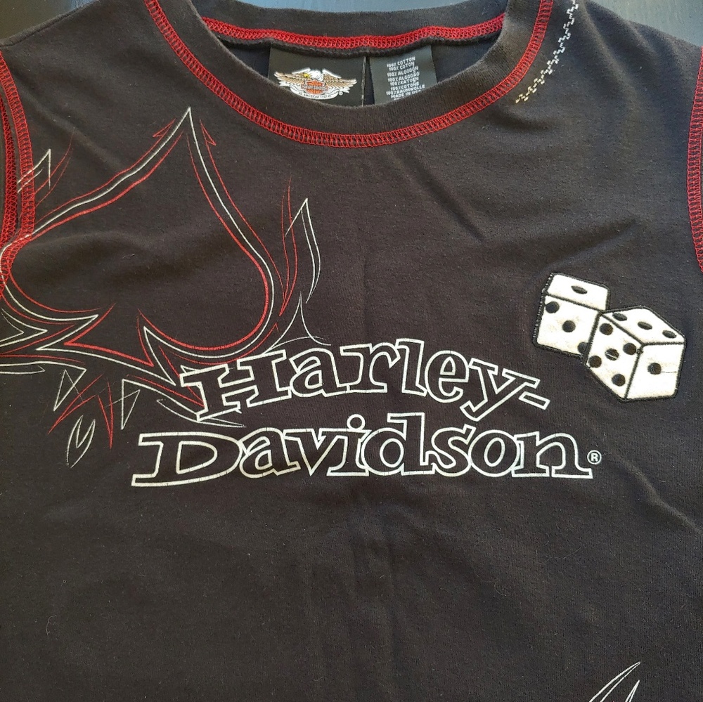 Harley-Davidson Sleeveless T Shirt Dice Spades XL